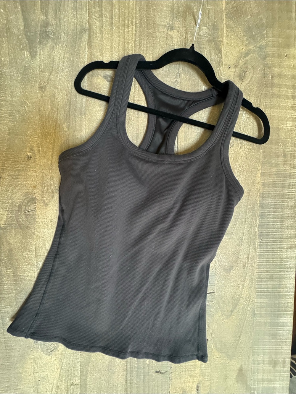 Alo Ribbed Racerback Tank Top in Black - Picture 2 of 4